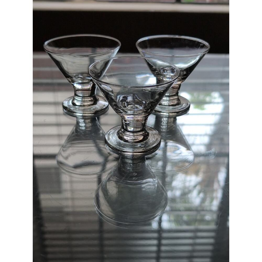 Vintage Libbey Mini Martini/Clear Glass Dessert Coupes - Set of 3